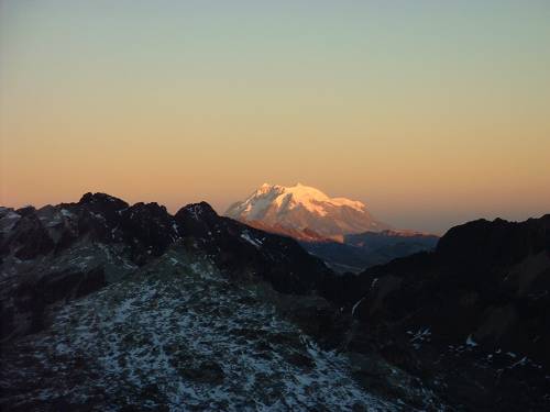 Coucher de soleil sur l'Illimani