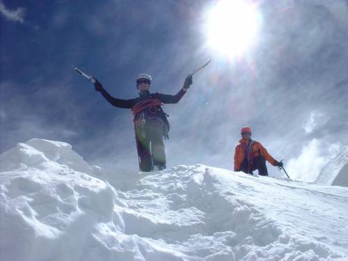 Alex fait l'andouille sur l'arête