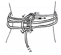 à la taille avec trois brins