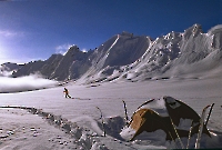 Camp glacier de Nobande-Sobande Karakoram Avril 1990
