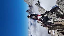 Julie sur l'aiguille d'Entrèves