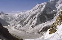 Le col Conway vu du camp 1 du Gasherbrum 2 - Aout 1982