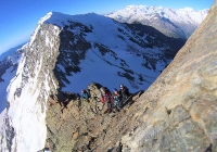 Sur l'arête du Lagginhorn