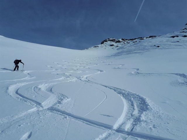 Plaisir de la montée à ski